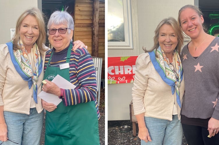 All smiles for both Eunice Hodge and shop manager Serena Stevens as they pose for pictures with TV broadcaster and author Fern Britton
