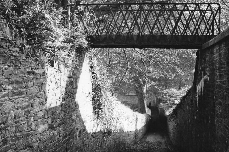 A view of Westbourne Lane from West Street (from the archive  of Liskeard Old Cornwall Society)