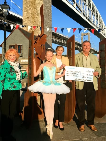 Hazel Lightley  receives a cheque from trustees Sue Hooper, Steph Carter and Ken Martin towards her advance ballet schooling