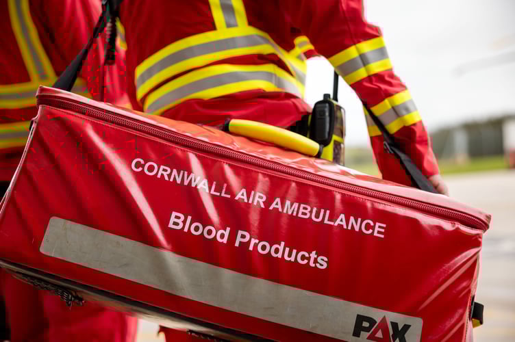Cornwall Air Ambulance is celebrating five years of carrying blood on board