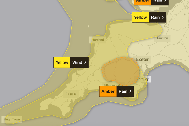 Met Office weather warnings ahead of Storm Bram (Picture: Met Office)