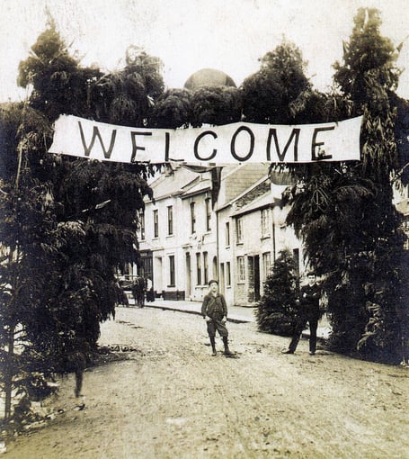 Russell Street welcomes the Royal Cornwall Show in 1930. (Picture from the Liskeard Old Cornwall Society archive)