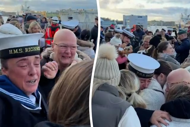 Tearful reunion as sailor returns home after eight months