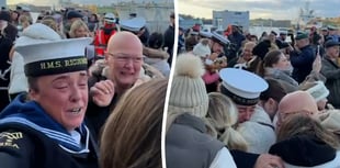 Tearful reunion as sailor returns home after eight months
