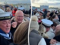 Tearful reunion as sailor returns home after eight months