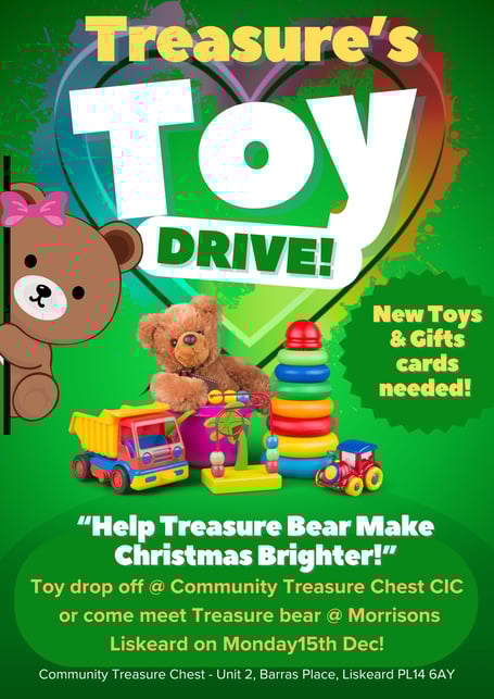 Community Treasure Chest CIC in Liskeard has launched its annual Treasure’s Toy Drive