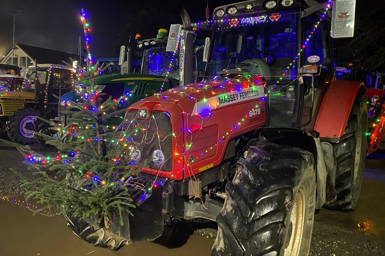 Tavistock AFC festive tractor run.