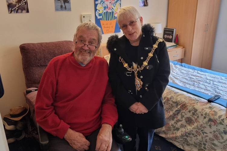 Liskeard Mayor Cllr Christina Whitty has been out visiting thw town's various nursing homes ahead of the Christmas period