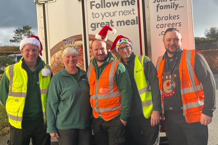 Staff at Brakes have brought Christmas cheer to the Little Harbour hospice at St Austell.