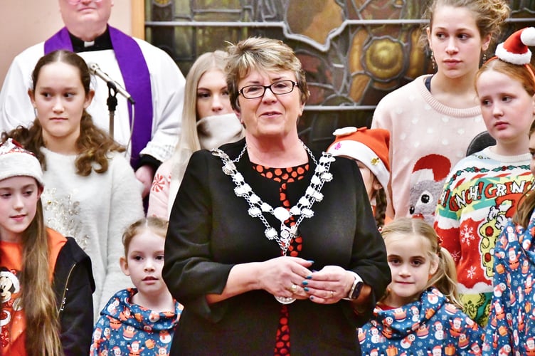 Torpoint mayor, Cllr Julie Martin hosted a special Christmas carol service at Cornerstone Church. (Picture: Andy Campfield)