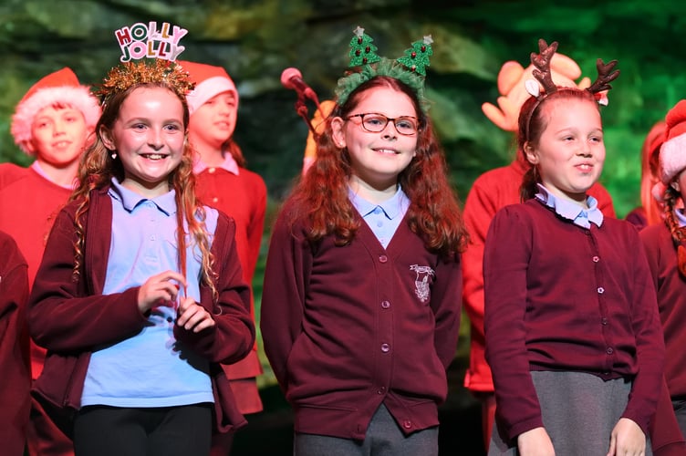 Children from Dobwalls Primary School performing their Christmas Concert at Carnglaze Caverns