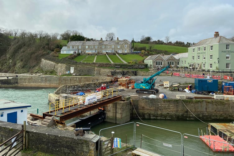 The lock gate has been installed at Charlestown’s heritage harbour. (Picture: Andrew Townsend)