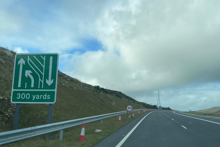 The temporary speed limits on the A391 link road between St Austell and the A30 have been lifted. (Picture: Andrew Townsend)