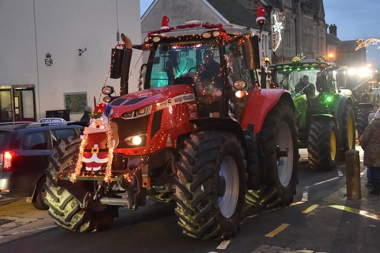 In the region of 50 tractors took part in the annual Christmas tractor run