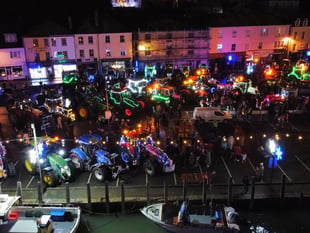 Looe transformed into a picture of colour by tractor parade
