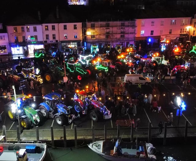 Looe transformed into a picture of colour by tractor parade