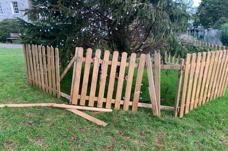 Saltash Town Council confirmed that the protective wooden fencing surrounding the tree was deliberately damaged