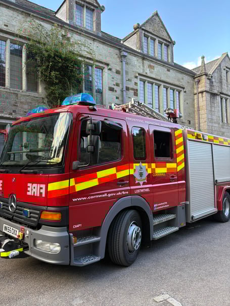 Firefighters from Lostwithiel Fire Station were called to deal with the chimney fire on New Year's Eve