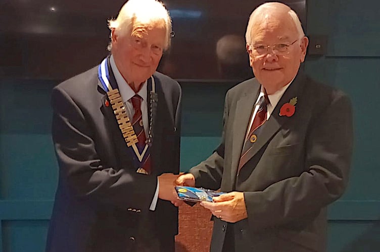 Chairman Tom French with outgoing chairman Gary Truscott.