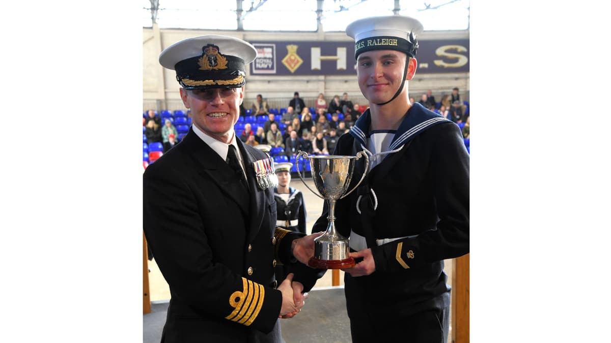 HMS Raleigh recruit tops his intake with double award win | cornish ...