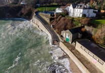 Serious damage caused by Storm Ingrid at Porthpean beach in St Austell Bay