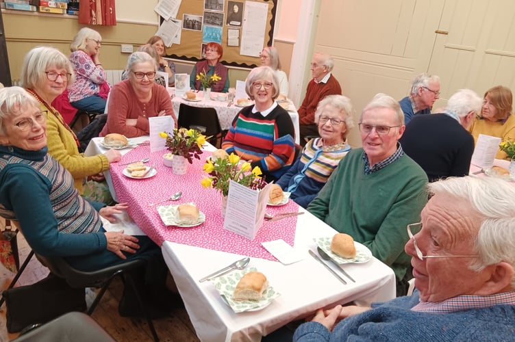 An enjoyable time was had by all at the The Liskeard and Looe Inner Wheel's 'Soup and Pud Lunch' with beautifully decorated tables and tasty homemade food 