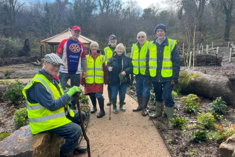 Members of St Austell Rotary Club planted trees at Penrice House Residential Home.
