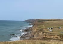 Coastal Cornwall: Amazing soaring cliffs with twisted rock formations near Bude