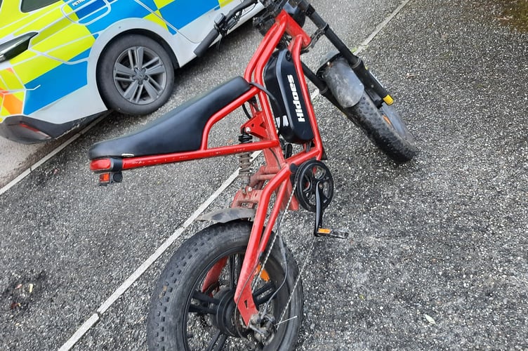 E-bike seized after it was seen being ridden in an anti social manner.