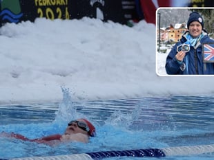 Teacher breaks British record at Ice Swimming Championships