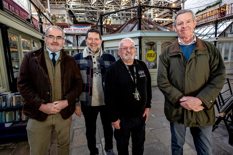 High Sheriff Geraint Richards, Chris Netherton, Paul Jennings and Lord Lieutenant Colonel Sir Edward Bolitho at the Market House. (Picture: Paul Williams)