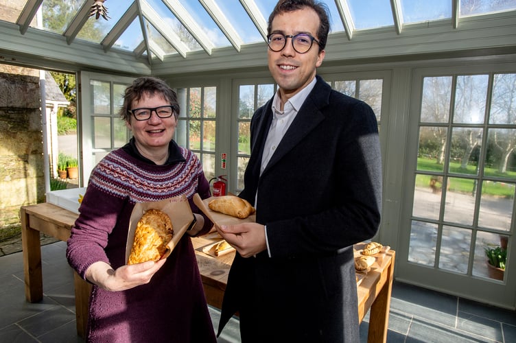 Kirstie Newton with Noah Law MP at the Global Pasty Championships