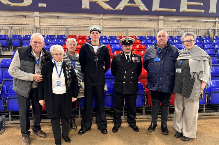 Tyler Cole from Liskeard pictured with members of his family at his passing out parade at HMS Raleigh