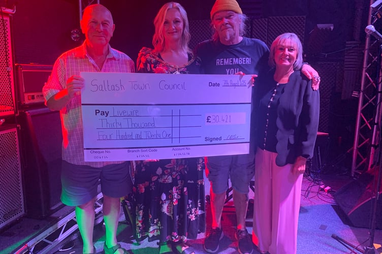A cheque for over £30,000 was given to the Livewire Youth Project from Saltash Town Council last year