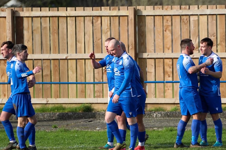 Liskeard v Elburton goal celebration.