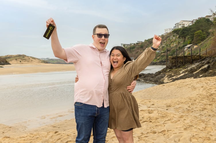 Omaze winners Simon & Riza Mawdsley at their Â£4m Cornwall home