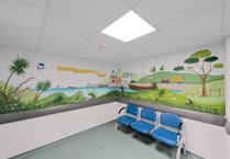 Artist paints colourful new murals at hospital