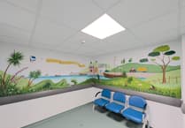 Artist paints colourful new murals at hospital in St Austell