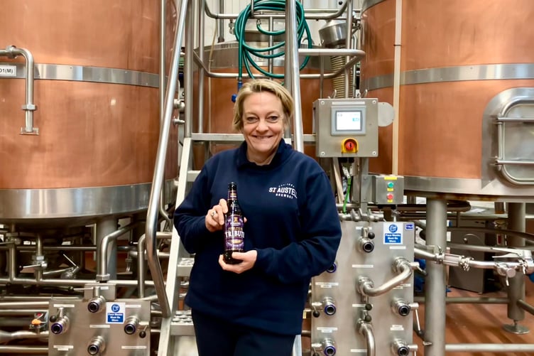 Brewing director Georgina Young with a bottle of Extra Special Tribute.