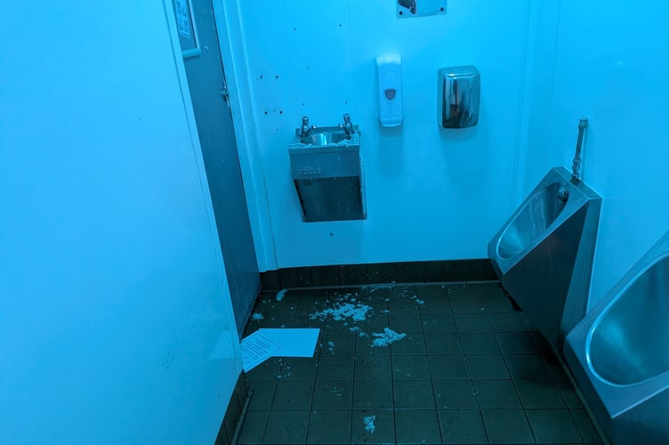 Some of the damage caused at the public toilets in Longstone Park in Saltash