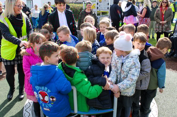 Youngsters wasted little time in testing out the new play equipment in Torpoint