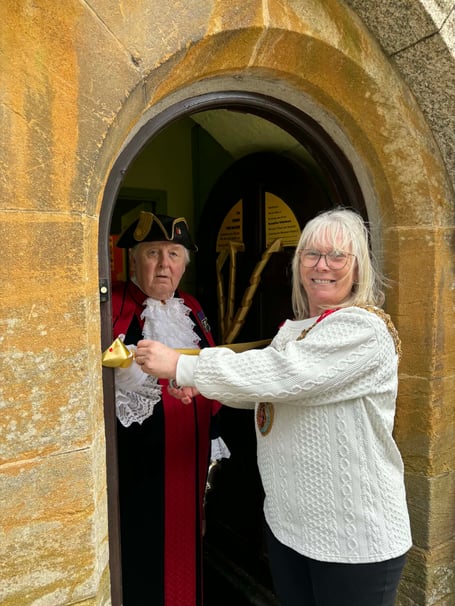 Cllr Liz Ahearn, the mayor of Bodmin and the town crier officially opening the town's museum (Picture: Bodmin Town Council)