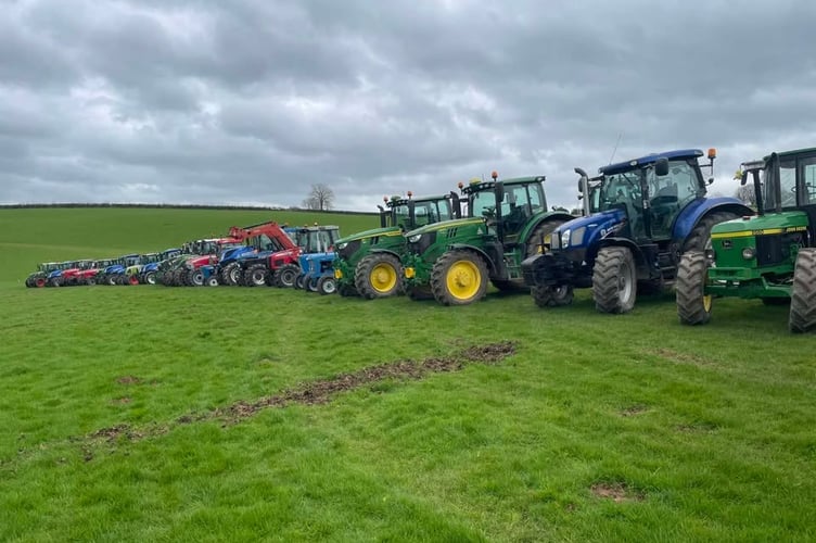 A total of 35 tractors took part in Callington Young Farmers Club Easter Tractor Run