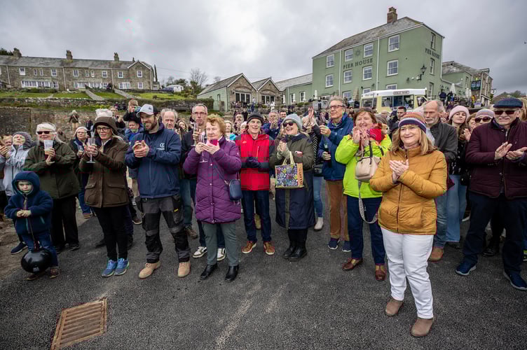 A large crowd gathered to witness the toasting of the new lock gate. (Picture: Paul Williams)