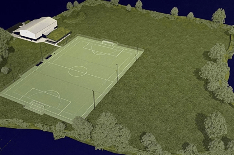Plan of how the 3G pitch would have looked at Torpoint Community College