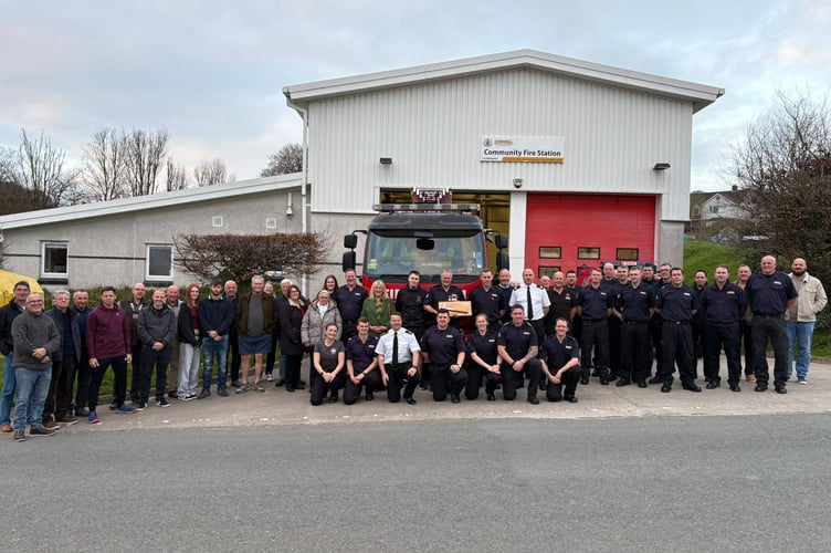 Family, friends and colleagues gathered at Callington fire station to celebrate the retirement of Crew Manager Richard Trevithick after 30 years