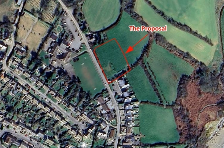 Where the houses would be built near the coast at Mevagissey.