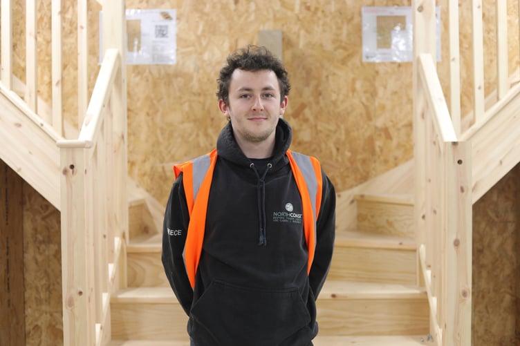 Carpentry apprentice Reece Brand after winning the regional heat of the competition.