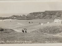 Evocative picture shows ladies bathing beach