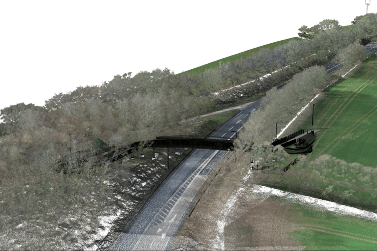 An illustration of how the new bridge over the A38 could look (Picture: Cornwall Council)